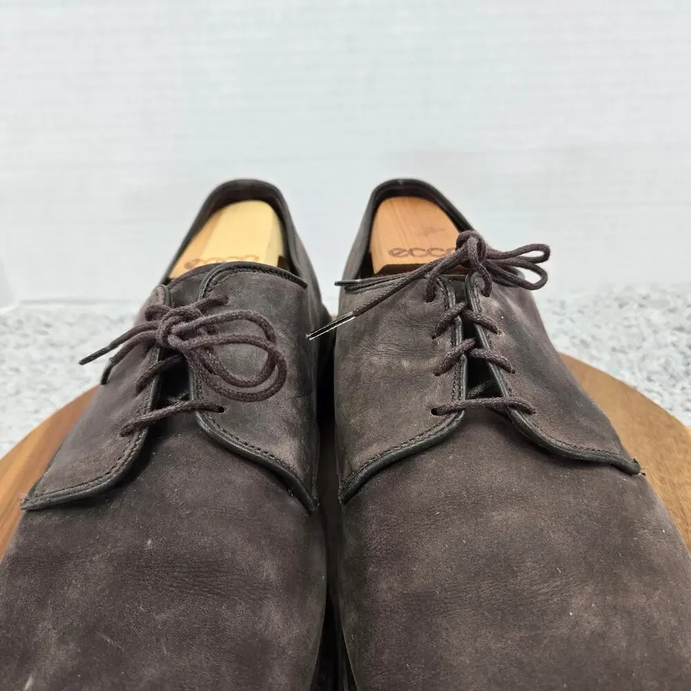 Allen Edmonds Mens 10.5 3E Wide Surrey Brown Nubuck Weatherproof Derby Oxford